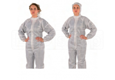 ESD coverall for cleanroom white